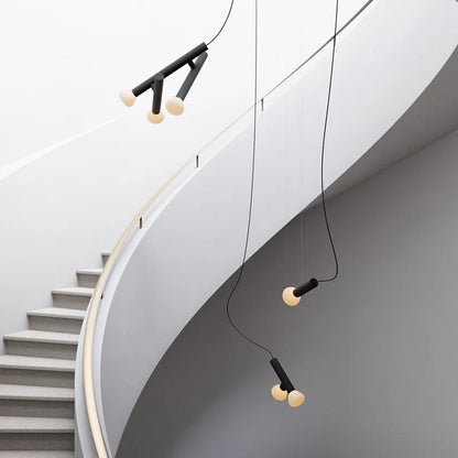 DecorBites™ Glass Pendant Lights with Adjustable Cord for Hall, Dining Room, Office - White Glass