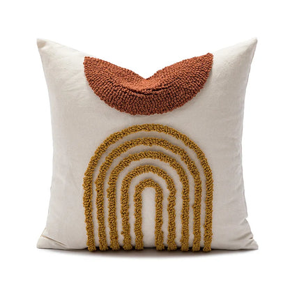DecorBites™ Geometric Embroidery Circle Stripe Cushion Cover | Home Sofa Decor Pillowcase