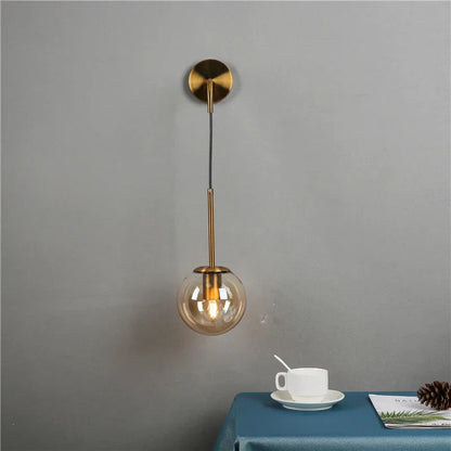 DecorBites™ Glass Ball Wall Lamp: Modern Nordic LED Lighting for Bedroom, Staircase, Outdoor