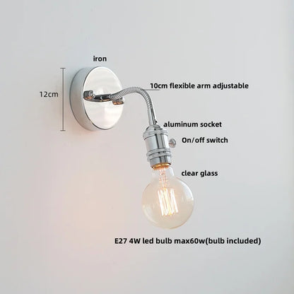 DecorBites™ LED Wall Lamp Sconce with Pull Chain Switch and Flexible Arm