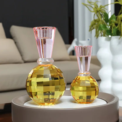 Decorbites™ Kristallkerzenhalter: Elegantes Tisch-Dekorationsstück für romantische Anlässe & Heimdekoration