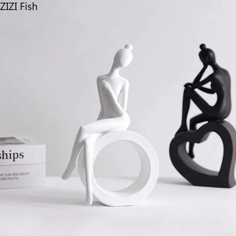 Decorbites™ Abstrakte Harz-Skulptur Moderne Schreibtisch-Dekoration Minimalistische Figuren Ornamente