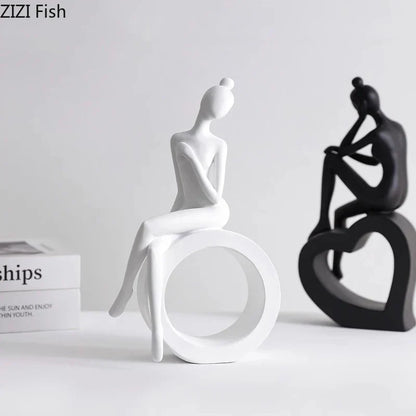 Decorbites™ Abstrakte Harz-Skulptur Moderne Schreibtisch-Dekoration Minimalistische Figuren Ornamente
