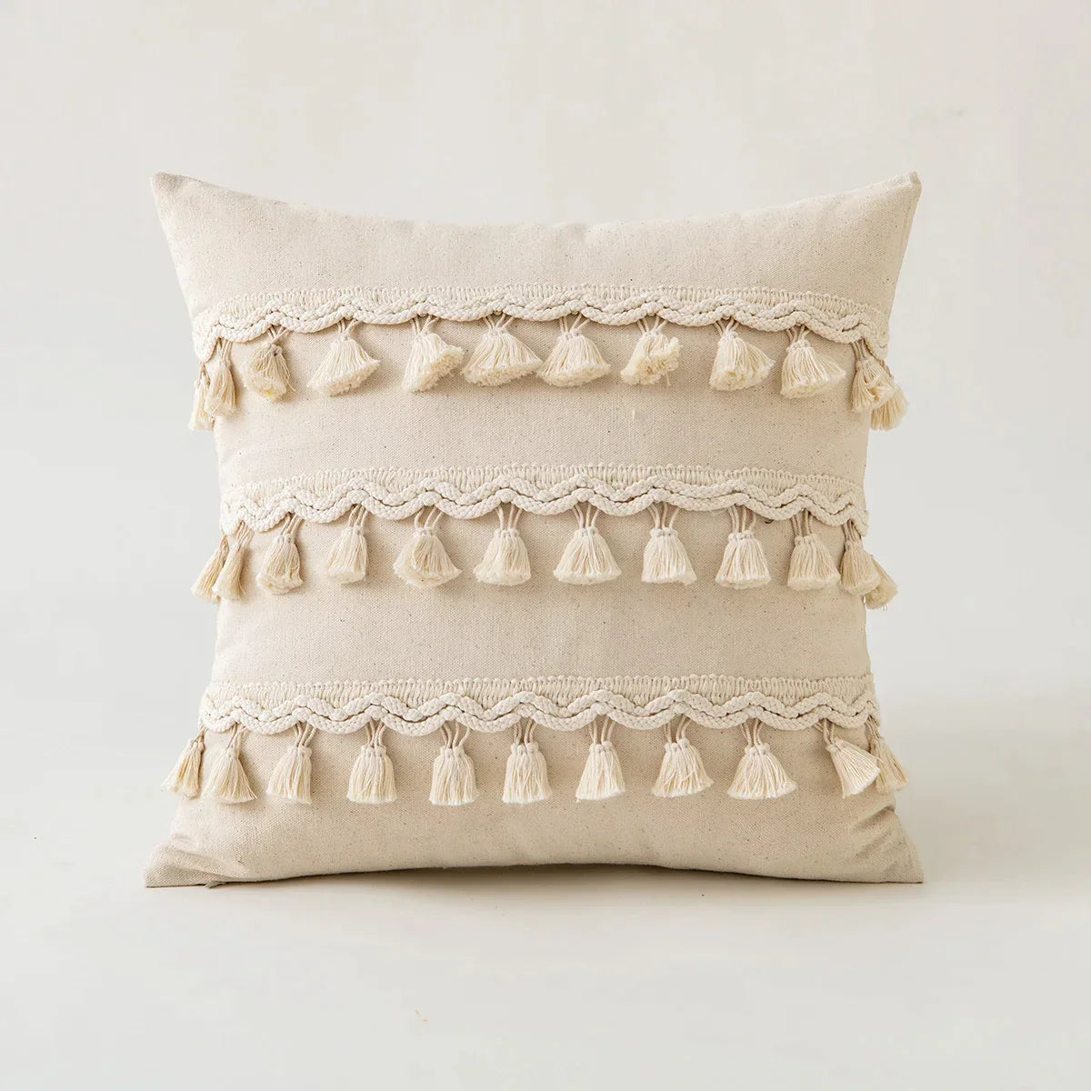 Decorbites™ Elfenbein Pompon-Quaste Kissenbezug 45x45cm/30x50cm Heimdekoration Sofa Saisonbezogen