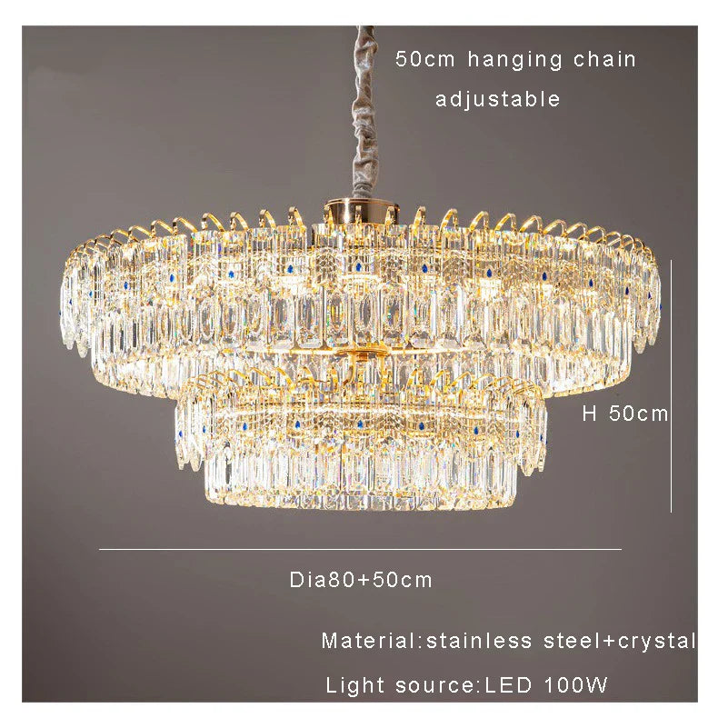 Decorbites™ Kristall-Deckenleuchter, nordisches Luxus-Doppel-Lampenleuchter für Esstisch