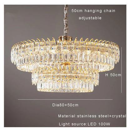 Decorbites™ Kristall-Deckenleuchter, nordisches Luxus-Doppel-Lampenleuchter für Esstisch