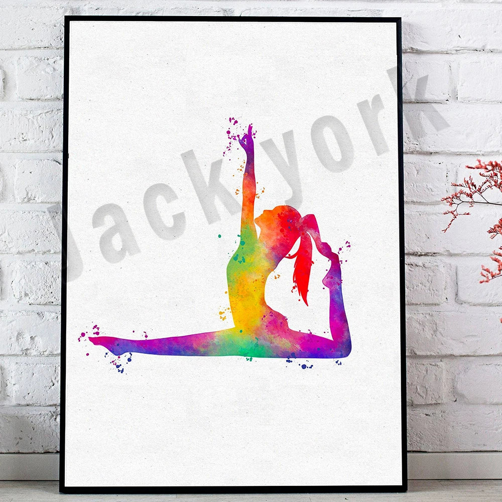 Decorbites™ Tanzkönig Yoga-Druck Frauen Tanz Asana-Pose Zen Pilates Art Deco Geschenk
