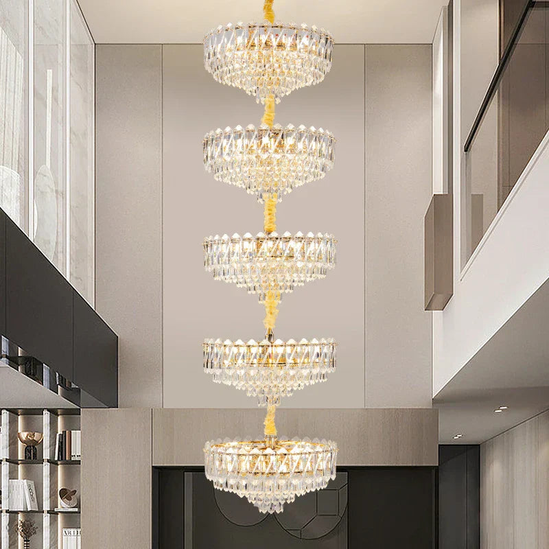 Decorbites™ Kristall-Duplex-Kronleuchter: Neues Lichtluxus Post-Modernes Hallenbeleuchtung für hohes Wohnzimmer