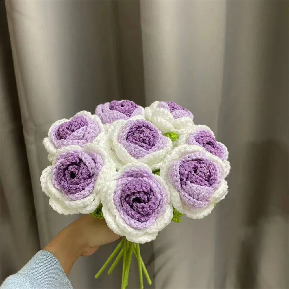 Decorbites™ Strauß aus gehäkelten Rosen DIY Häkelanleitung Hochzeitsgeschenk Muttertag-Geschenk