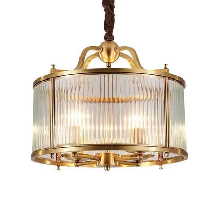 Decorbites™ Glasleuchter: Golden Kupfer Luxus-Deckenpendellampe für das Wohnzimmer
