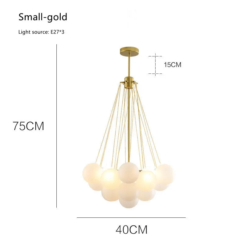 Decorbites™ Glasball-LED-Kronleuchter für modernes Wohnzimmer, nordisches Design Blasen-Hängeleuchte