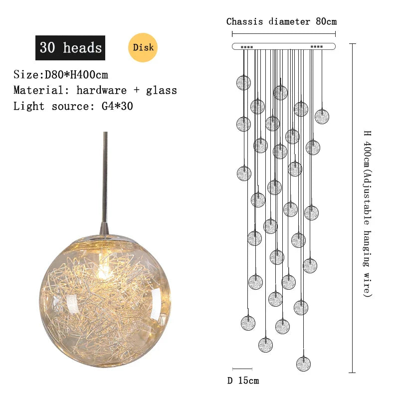 Decorbites™ Kristall-Deckenleuchter für modernes Loft-Wohnzimmer, Zuhause, Hotel, Küche, Schlafzimmer-Beleuchtung