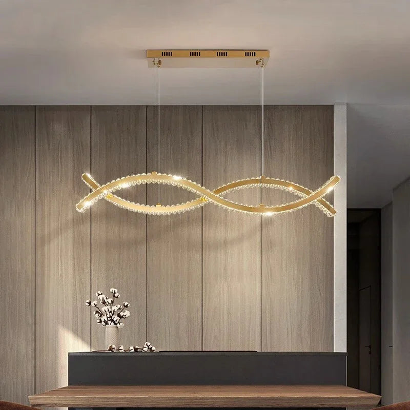 Decorbites™ Kristall-Streifen-Kronleuchter: Modernes minimalistisches Deckenlicht für künstlerische Innenraumbeleuchtung