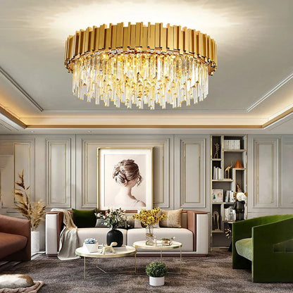 Decorbites™ Kristall-Gold-Hängeleuchte LED Deckenleuchte für Wohnzimmer Schlafzimmer Kücheninsel