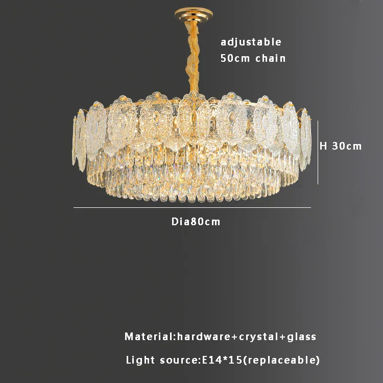 DecorBites™ Gold Glass Dining Table Lamp | Modern Round Crystal Hanging Pendant Lights