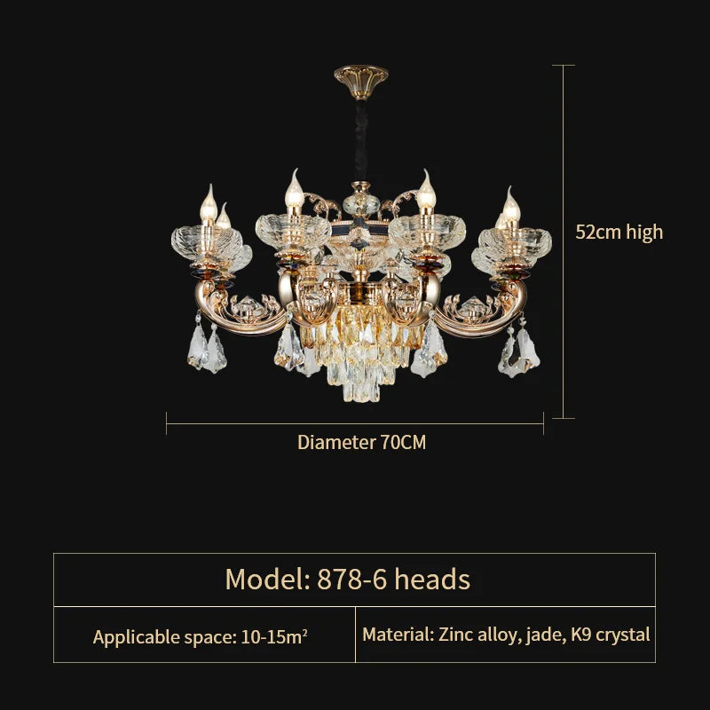 Decorbites™ Jade-Kristall-Kronleuchter: Elegante europäische Wohnzimmerlampe