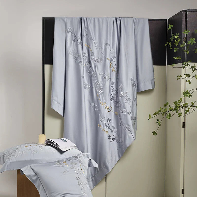 Decorbites™ Ägyptische Baumwoll-Blumenstickerei-Bettwäsche-Set 6-teilig Heimtextilien
