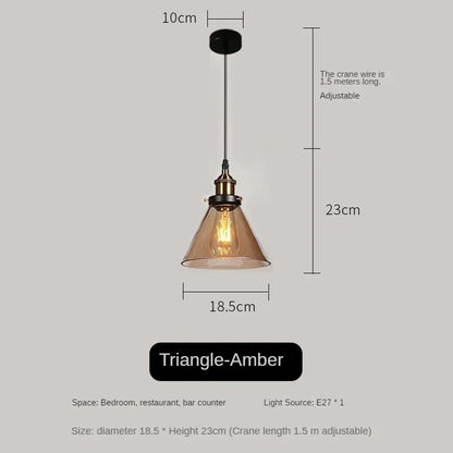 Decorbites™ Bernsteinfarbenes Vintage-Glas-Pendant-Licht für elegante Esszimmer-Dekoration