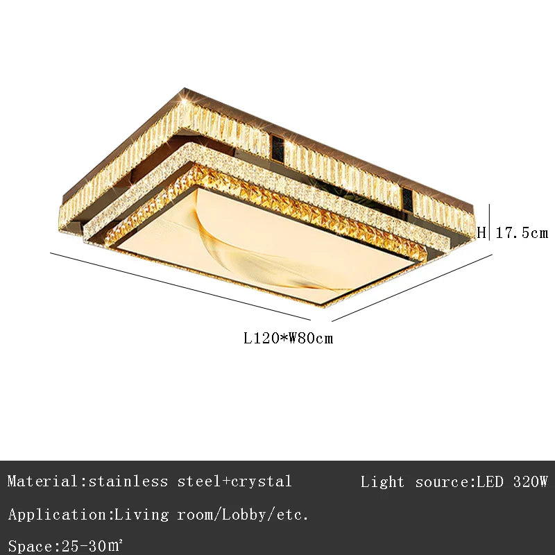 Gold Rectangle Crystal Lamp
