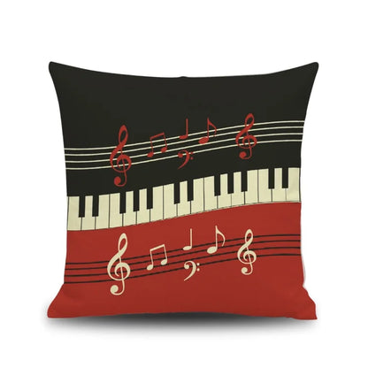 Decorbites™ Notenbrief Piano-Grafik-Druck Leinen-Kissenbezug 45x45cm Wohnzimmer-Dekoration