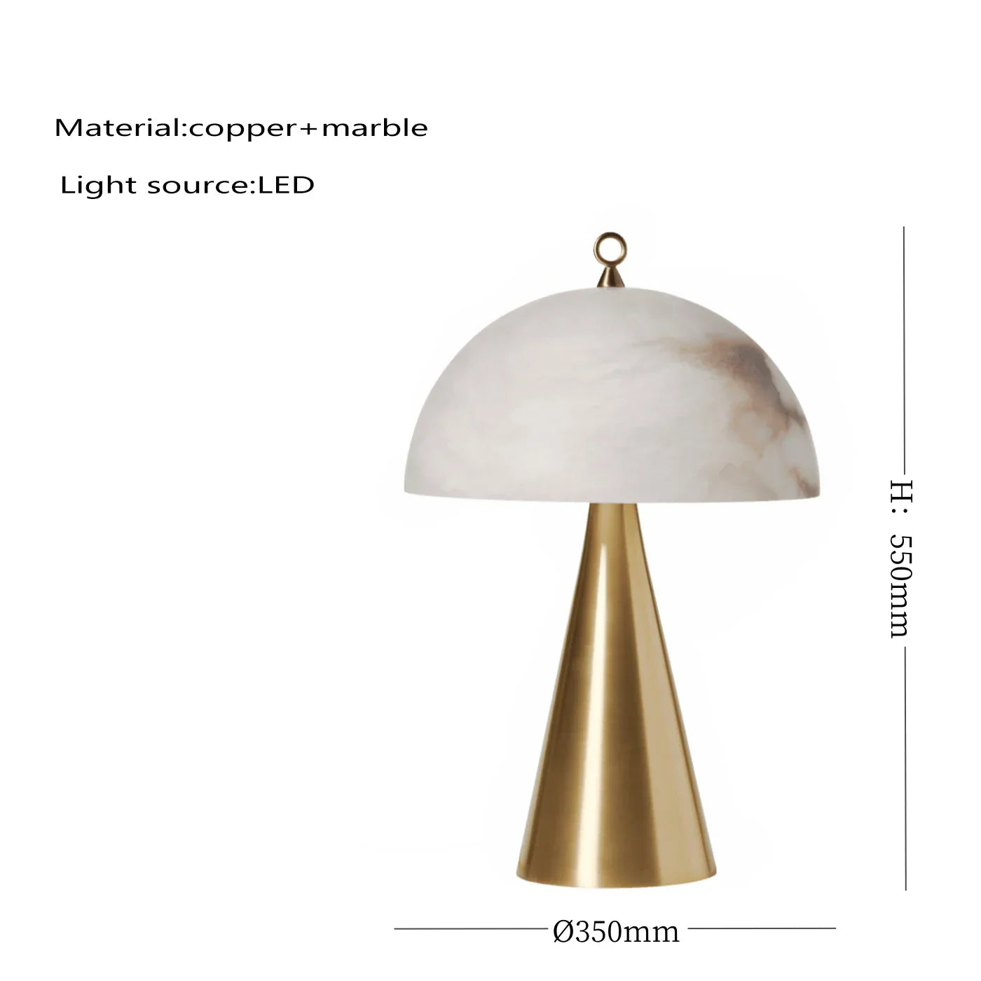 Decorbites™ Elegante Natürliche Marmor-Tischlampen mit Kupfersteinbasis