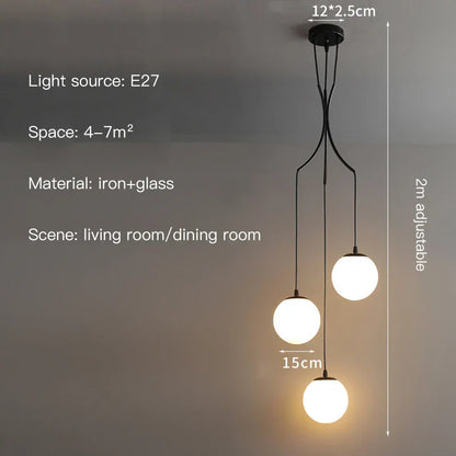 Decorbites™ Glas-Kugel-LED-Kronleuchter, moderner minimalistischer Loft-Villa-Treppenhaus-Dekor