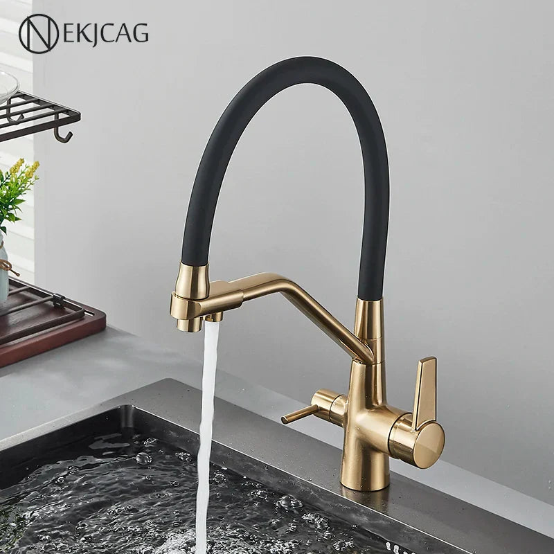 Decorbites™ Gold Filter Küchenarmatur 360° Drehung Reinigungsspülbeckenhahn