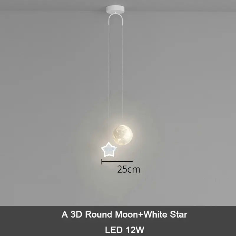DecorBites™ Kids Star Cloud Moon Pendant Lamp with Remote Control Dimming