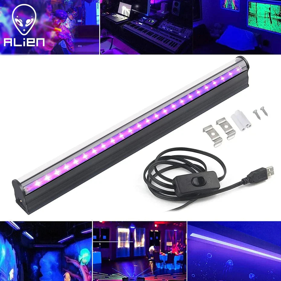 Decorbites™ LED Schwarzlicht 6W: 395nm T5 UV-Schwarzlichtleiste für leuchtende Halloween-Dekoration