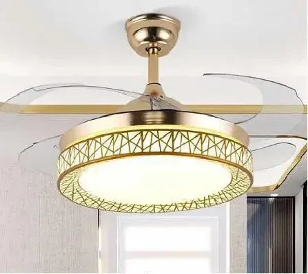 Gold Ceiling Fan Light With Remote 48-Inch