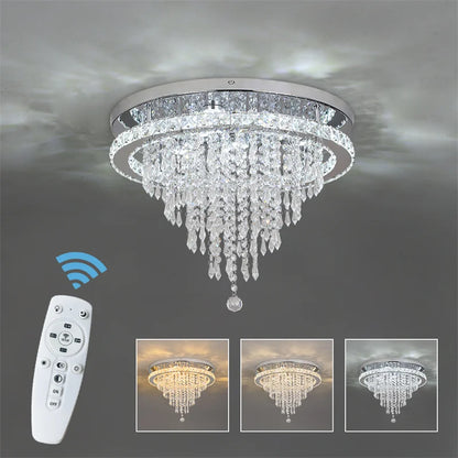 Decorbites™ Kristall-LED-Deckenleuchter: Fernbedienbares Dimmbare Rundleuchte für Luxuriöse Heimdekoration