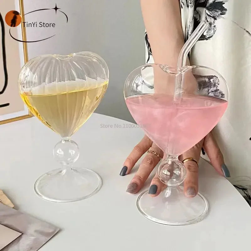 Decorbites™ Herz-Liebe-Glasbecher-Set - Paar-Becher, Vogel & Cocktail-Glas-Tee-Kaffee-Tasse