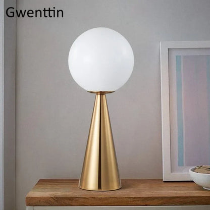 Decorbites™ Gold-Glas-Kugeltischleuchte LED-Schreibtischbeleuchtung Moderne Wohnraumausstattung für Schlafzimmer und Wohnzimmer