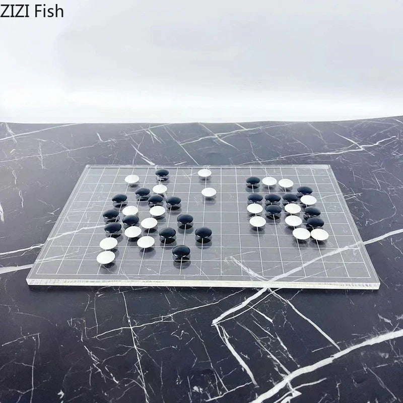 Decorbites™ Geometrisches Schach-Set - Minimalistisches Schachbrett & Figuren für entspannte Partien