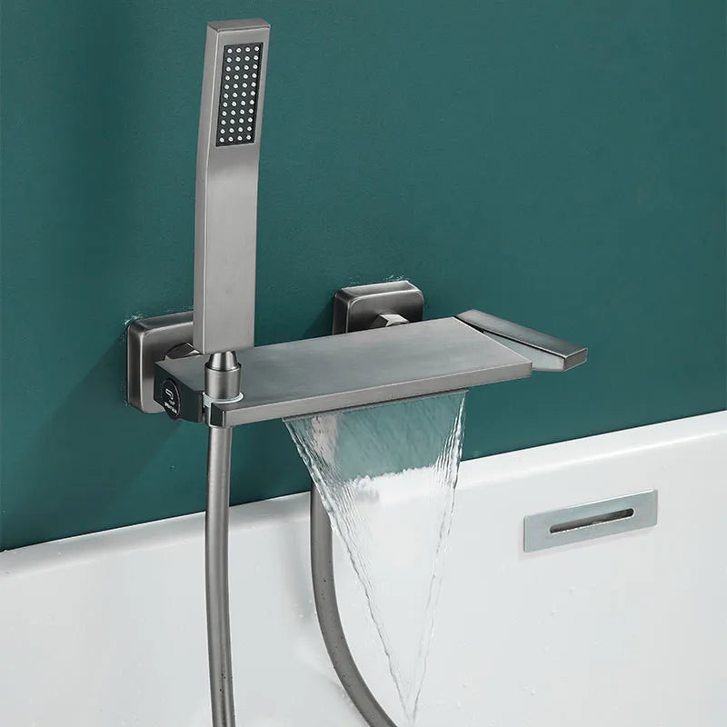 DecorBites™ Gray Wall Mounted Waterfall Faucet Set for Bath and Shower