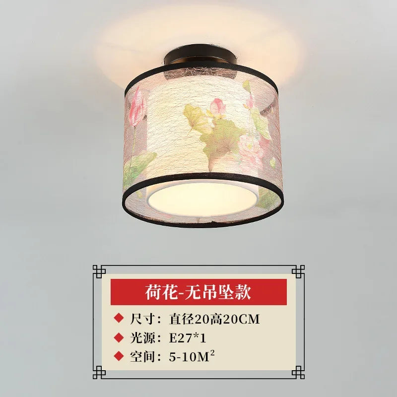 Decorbites™ Lotus Chinesische Kronleuchter Deckenlampe Einfaches Korridor-Gemälde LED-Beleuchtung