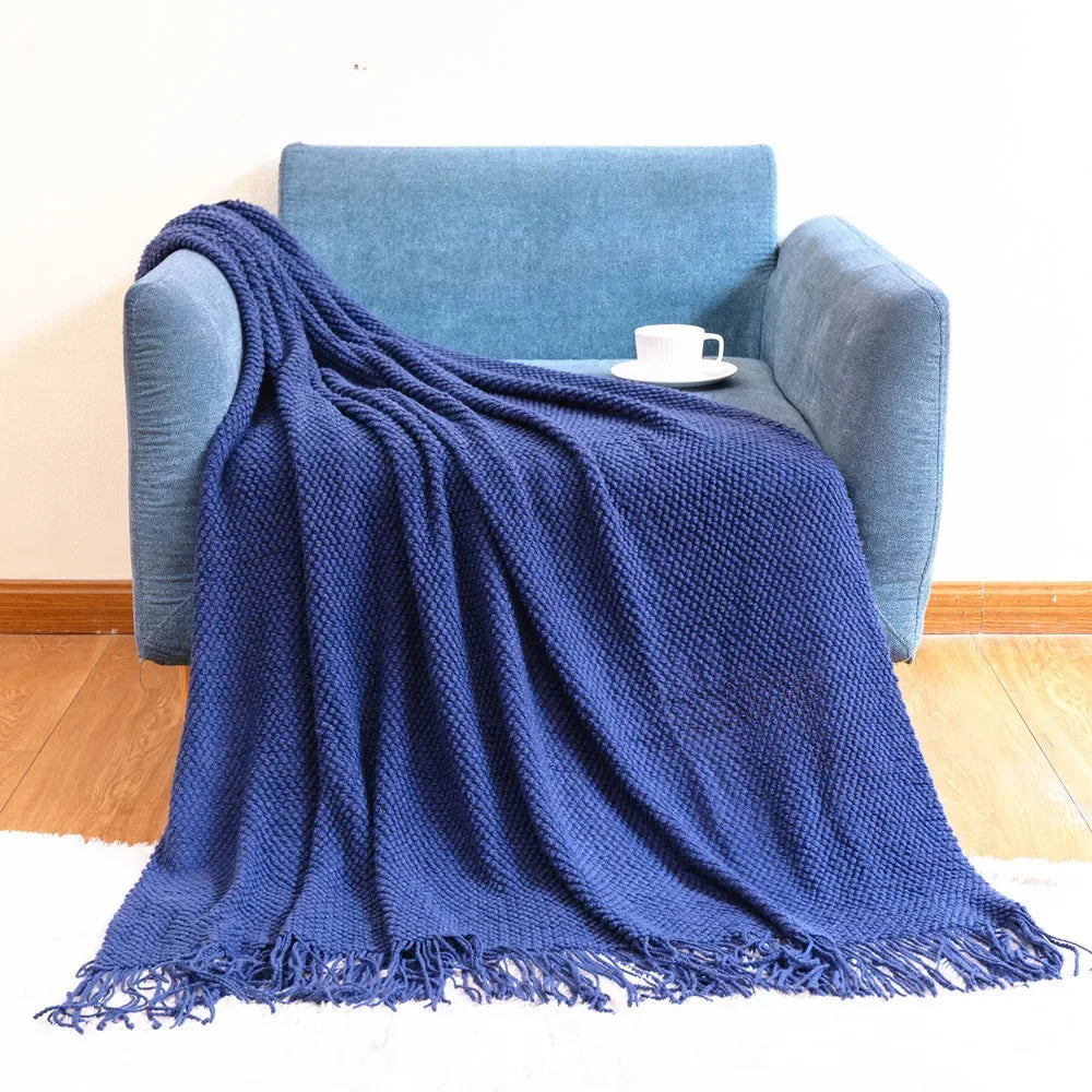 DecorBites™ Knitted Pineapple Grid Throw Blanket - Nordic Sofa Blanket for Home Decor