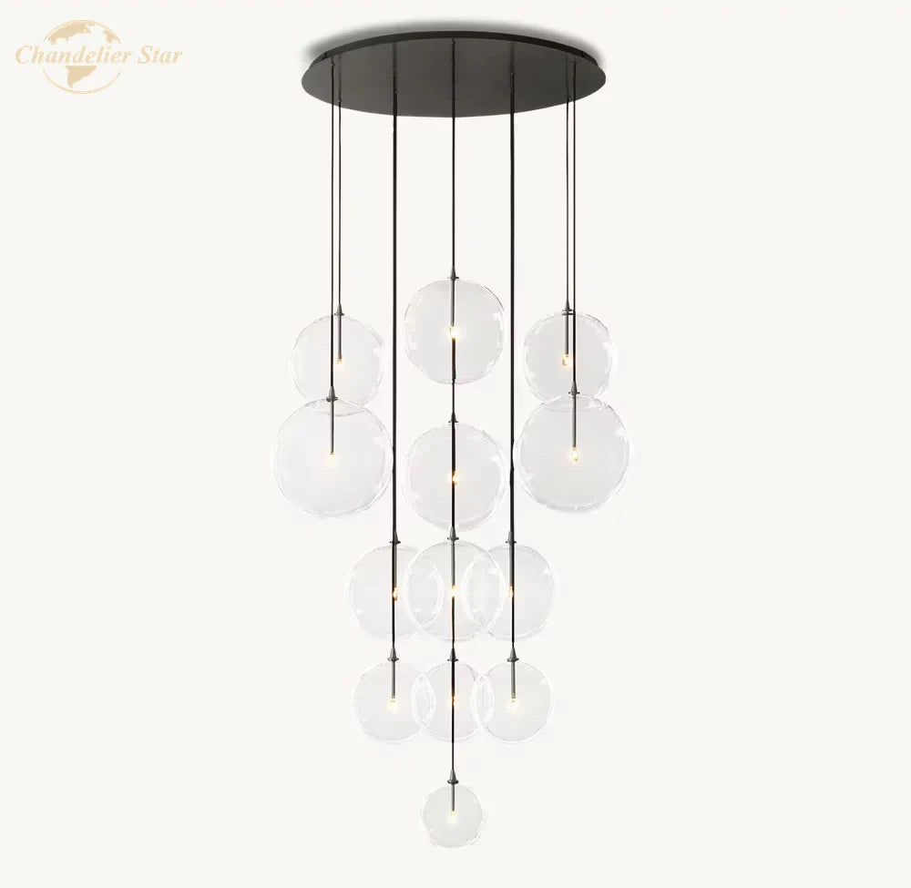 Decorbites™ Klare Glasgloben-Cluster-Kronleuchter Pendelleuchten für Wohnzimmer und Treppenhaus
