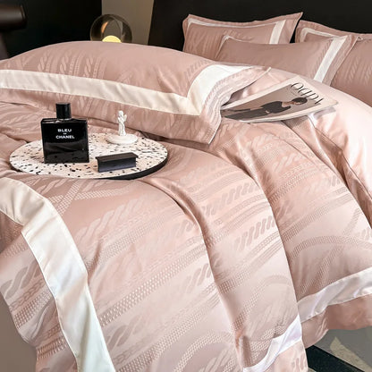 DecorBites™ Cotton Jacquard Duvet Cover Set for Queen Double Bed - High End & Cozy
