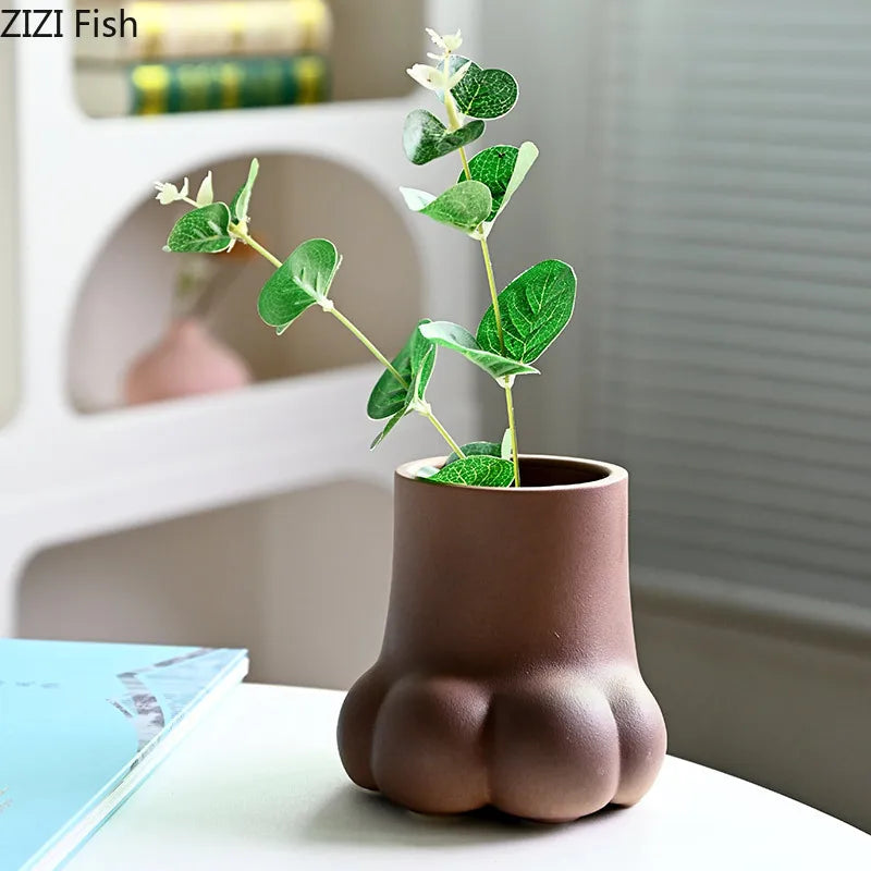 Decorbites™ Süße Cartoon-Katzenkrallen-Keramikvase zur Hausherstellung