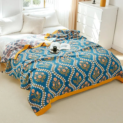 Decorbites™ Baumwolldecke für Freizeit: Luxuriöse weiche Decke für den Sommer, Überwurf für Einzel-/Doppelbett, Sofatuch – Nordisches Wohnaccessoire