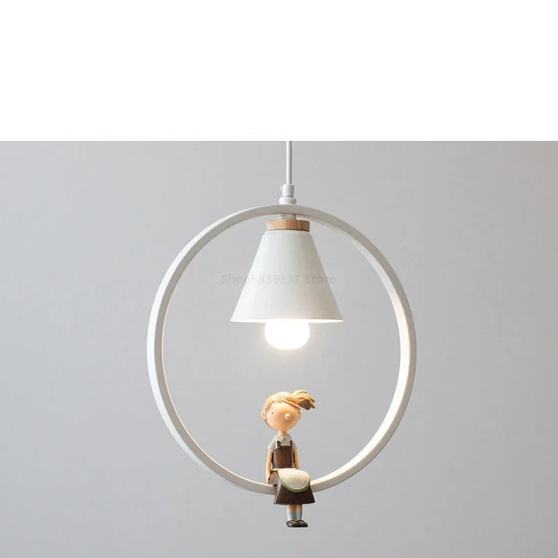 Decorbites™ Eisenring-Anhängerleuchten Kinder-Schlafzimmer Hängelampen LED-Vogelarmaturen
