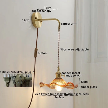 Decorbites™ Graue Glas LED Wandleuchte für Heimdekoration, Schlafzimmer, Wohnzimmer – Nordisches Design