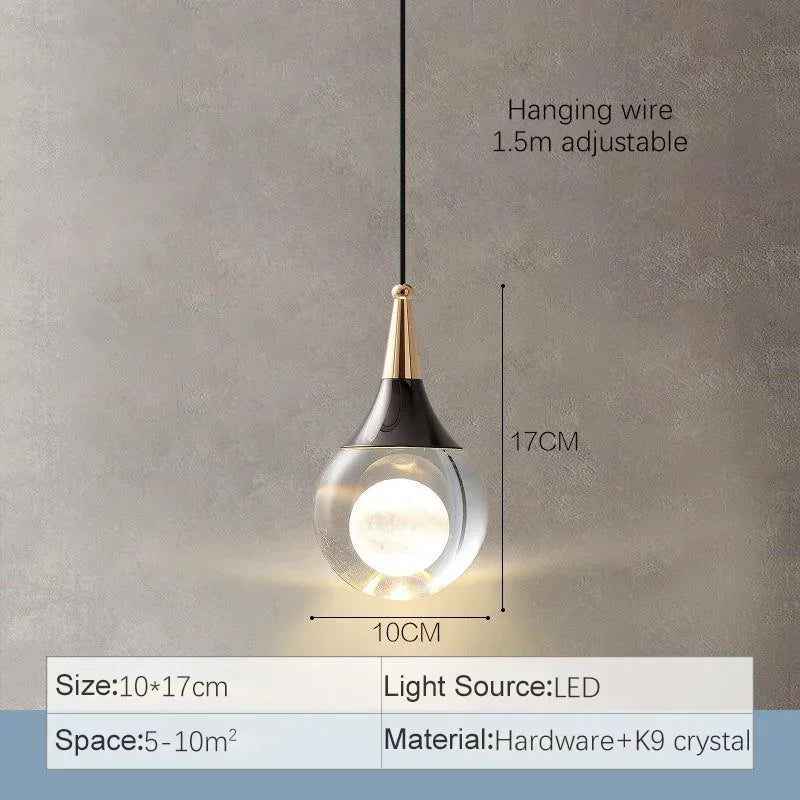 Decorbites™ Kristall-LED-Kugel-Hängeleuchter für Esszimmer, Schlafzimmer, Küche und Restaurant-Dekoration