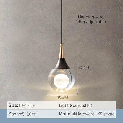 Decorbites™ Kristall-LED-Kugel-Hängeleuchter für Esszimmer, Schlafzimmer, Küche und Restaurant-Dekoration