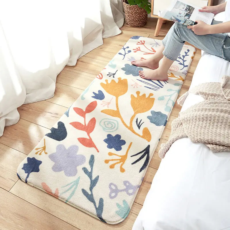 DecorBites™ Cozy Faux Lamb Wool Bedside Rug for Bedroom Decor Anti-Slip Soft Living Room Carpet