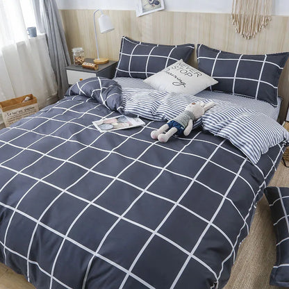 DecorBites™ Lattice Plant Geometric Pattern Bedding Set with Sheet Pillows