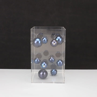 Decorbites™ Abstrakte Metallkugel-Kunstwerke in transparenten Acrylbehälterboxen