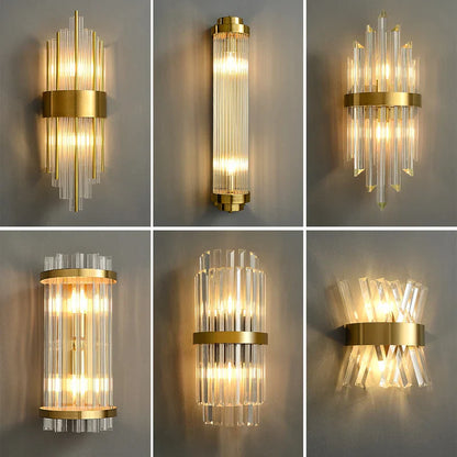 DecorBites™ Crystal LED Wall Lamps: Elegant Gold Wall Sconce Lights for Luxury Home Decor