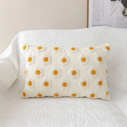 Decorbites™ Daisy Floral Stickerei Kissenbezug 45x45cm/30x50cm Weiße Blüten Gemütliche Weiche Dekoration